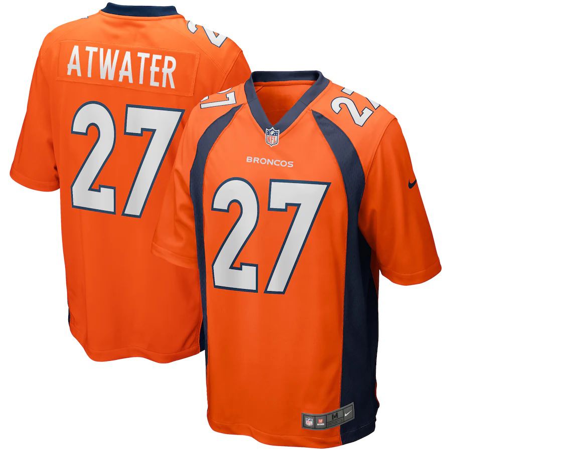 Men Denver Broncos #27 Steve Atwater Nike Orange Game Retired Player NFL Jersey